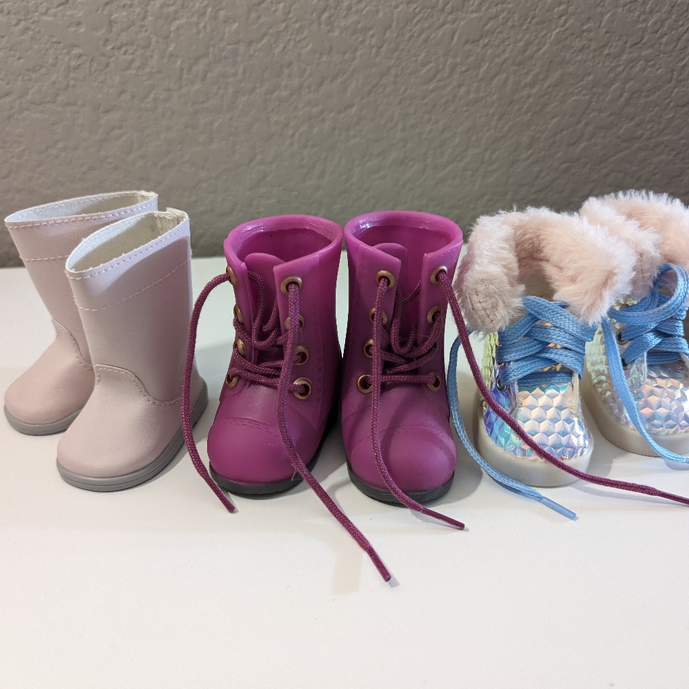 American Girl And Our Generation Doll Boot Lot Of 3